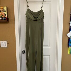Olive green cowlneck jumpsuit